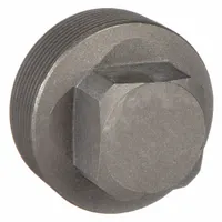 Threaded steel plug for sealing open pipe ends in medium-pressure industrial piping systems. Rated for 300 psi at 150°F. Suitable for water, oil, and gas applications in plant maintenance, HVAC, and process lines