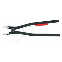 External retaining-ring pliers for installing and removing external circlips on shafts with diameters from 252 mm to 400 mm. Features a tip diameter of 0.177 in and a 0° tip angle. Suitable for industrial maintenance, assembly, and repair applications.