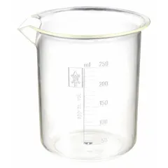 Low Form Plastic Beaker Without Handles, Polymethylpentene, Clear, 250 mL, Molded Graduations
