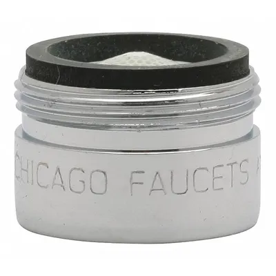 CHICAGO FAUCETS Laminar Flow Outlet, Brass, Chrome, 13/16"-27 UNS Male - Faucet Aerators & Outlets