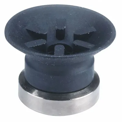 SMC Vacuum Pad: Flat with Ribs, w/o Adapter, 16 mm Pad Dia, NBR, Black, 50A - Flat Type with Ribs Automotive & Industrial Vacuum Pads