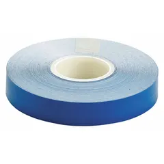 Solid blue vinyl floor marking tape, 1/2 in wide by 50 ft long, 4 mil thick. No printed legend. Used to designate aisles, work zones, and storage areas in industrial facilities.