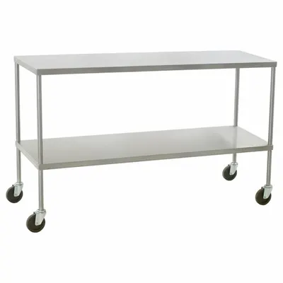 EAGLE GROUP Work Table: Fixed Ht, Stainless Steel, 58 in x 24 in - Stainless-Steel-Top Mobile Worktables