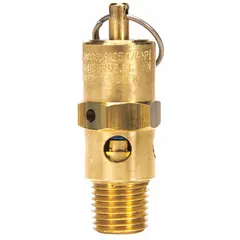 Safety valve for reciprocating compressors, designed to relieve excess pressure and protect equipment from overpressure conditions. Suitable for use in industrial compressed air systems, pneumatic networks, and process gas applications where reliable pressure relief is required.