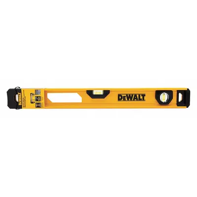 DEWALT I-Beam Level: Level & Plumb, I-Beam, 24 in Overall Lg, Side Read Only - Standard I-Beam Levels