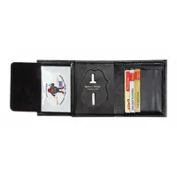 HEROS PRIDE Badge Holder: 2 3/4 in x 2 3/4 in, Black, Leather (MPN 9120-0010)