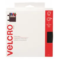 VELCRO BRAND Hook-and-Loop Fastener: Roll, Black, Hook-and-Loop, 3/4 in Overall Wd, 15 ft Overall Lg (MPN 90081)