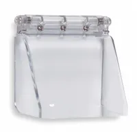 Clear polycarbonate wall fixture guard for indoor keypads. Flush mount design with included mounting hardware. Overall depth 3 in, overall length 3 7/8 in. Helps protect keypads from vandalism and damage
