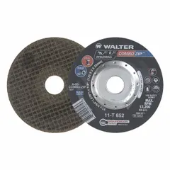 General purpose cut-off wheel for carbon and stainless steel. Type 27 depressed center design with 60 grit. Dimensions: 5" diameter, 5/64" thickness, 7/8" arbor hole. Suitable for cutting and slotting in metal fabrication and maintenance tasks.