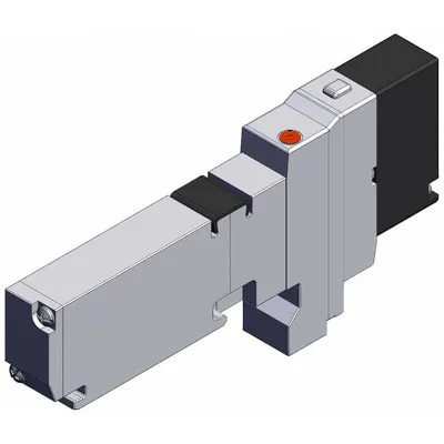 SMC Solenoid Valve: Single Solenoid, Five-Way / Two-Position, 8.57 scfm Flow Rate - Max - SMC VQC Series Directional Control Valves