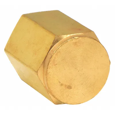 PARKER Cored Cap, 6 CP-B, 3/8 in NPT, Brass, 3500 psi - Threaded Extreme-Pressure Instrumentation Pipe Fittings