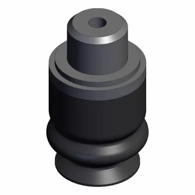 SMC Bellows Cup: Bellows, M5 x 0.8, 6 mm Pad Dia, Silicone, Black, 40, 14 mm Pad Ht - Bellows Type Automotive Industry Vacuum Pad Assemblies