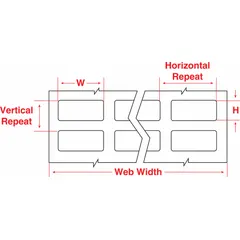 Vinyl wraparound label for wire and cable identification. Black on white, sized 1 7/16 in x 13/16 in, for 28 AWG to 20 AWG wire gauge. Compatible with BBP11 printer series; requires R6213 ribbon.