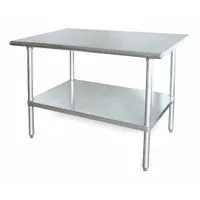 APPROVED VENDOR Work Table: Fixed Ht, Stainless Steel, 48 in x 30 in, 600 lb Overall Load Capacity