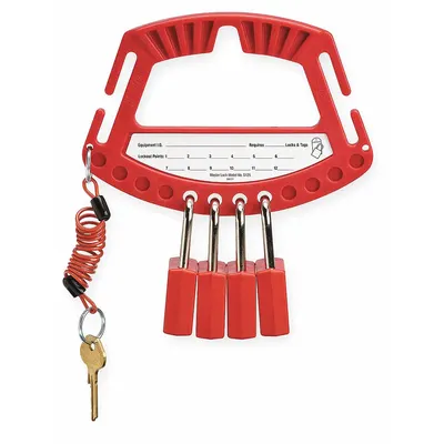 MASTER LOCK Padlock Station: 2 Components Included, Padlock Station, No Padlocks - Unfilled Lockout Stations
