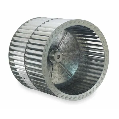 Dayton Blower Wheel: Forward-Curved, 9 7/16 in Dia, 9 1/2 in W, CCW Hub End, Steel Wheel - Dual-Inlet Forward-Curved Blower Wheels