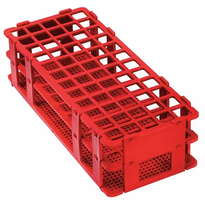 SP SCIENCEWARE Polypropylene Test Tube Rack, Red, 60-Place, F18746-0001 - Lab Storage Racks