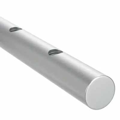 PBC LINEAR Linear Shaft: 1/2 in Shaft Dia, 32 in Lg, Ceramic Coated - Pre-Drilled Linear Shafts