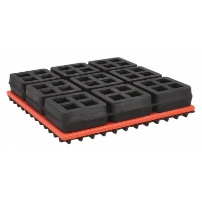 MASON Vibration Isolator Pad: Neoprene, Waffle Pad Top, 10 in Lg, 10 in Wd, 1 1/4 in Ht - Vibration-Isolating Pads & Sheets