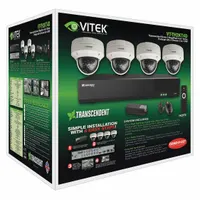 VITEK Digital Video Recorder Kit: Dome, 4 Cameras Included, 2.8 mm Max Focal Lg, 1080p, 12V DC (MPN VT-TH2KT44TD-2)