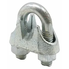 This pre-galvanized steel cable clamp is designed for securing cables or small-diameter tubing and piping with a maximum outside diameter of 5/16 in. The steel construction with pre-galvanized finish provides corrosion resistance for use in industrial, electrical, and mechanical installations where reliable line retention is required.