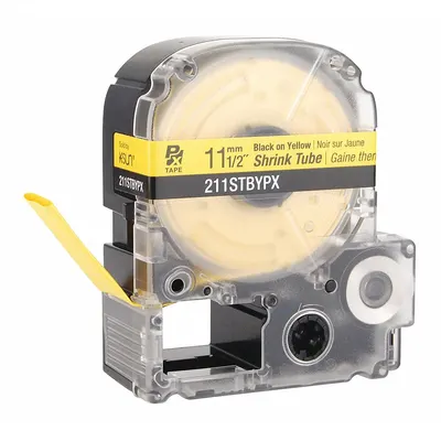 EPSON Sleeve Label: 1/2 in x 1/2 in, Polyolefin, Yellow (Matte) - Epson Continuous Sleeve Label Roll Cartridges