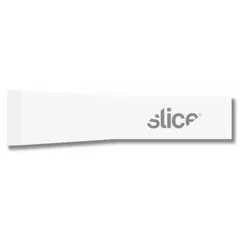 Ceramic replacement blades for precision knives, featuring an angled design. Each blade measures 1/4 in width and 0.8 mm thickness. Suitable for cutting tasks where a sharp, non-sparking edge is required, such as in packaging, electronics, and textile applications.