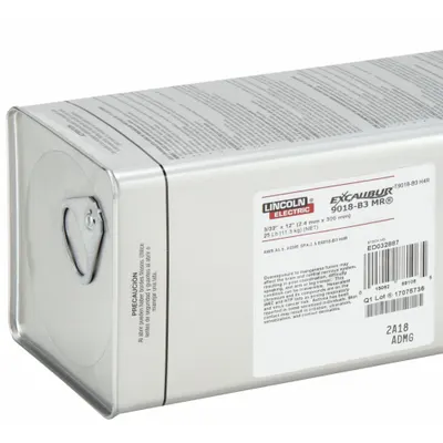 LINCOLN ELECTRIC E9018-B3 H4R Stick Welding Electrodes, 3/32 in x 14 in, 25 lb - E9018-B3 Stick Welding Electrodes