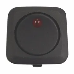This SPST rocker switch provides simple Off/On control with a red LED indicator for visual status. It features a black actuator and stem, three slip male terminals, and a panel-mount design. Typical applications include automotive, marine, and off-road equipment where a reliable on/off function is required.