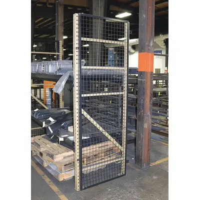 WIRECRAFTERS Aisle Guard Side Panel: 1 Bays, 39 in x 1 1/4 in x 96 in, 10 ga, Steel - Welded-Frame Wire Mesh Pallet Rack Side Guards