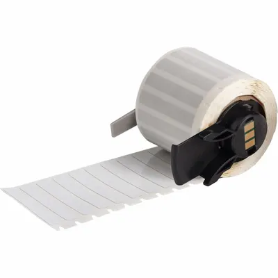 BRADY M6-28-768 Precut Label Roll, 1 1/2 in x 1/4 in, Polyimide, White Gloss - Brady Precut Label Rolls