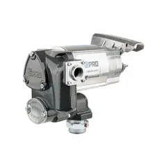 This bung-mount AC-powered fuel transfer pump is designed for transferring diesel, gasoline, and other non-aggressive fuels from drums or tanks. It features a 1 hp motor, a maximum flow rate of 35 gpm, and operates on 120/240 V AC. The pump includes a hose and an automatic nozzle, with a housing made of aluminum and cast iron.
