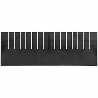 This black plastic divider is designed for use with LEWISBINS DC3080-XL containers. It measures 20 5/8 in by 7 1/2 in and helps organize and separate components within the box, suitable for ESD-sensitive environments in industrial and electronics assembly settings