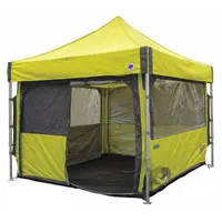 This pop-up temporary shelter from E-Z UP is constructed of polyester and includes air filters and a storage bag. It provides a rapid-deployment enclosure suitable for medical triage, field clinics, or emergency response in outdoor or disaster-relief settings