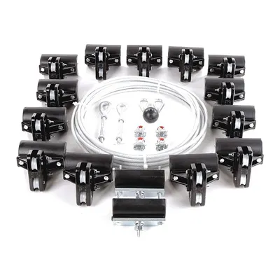 Dayton Festoon System Kit: Wire Rope, 80 ft – 80 ft, 98 ft Min Cable/Hose Required - Wire Rope Festoon Kits