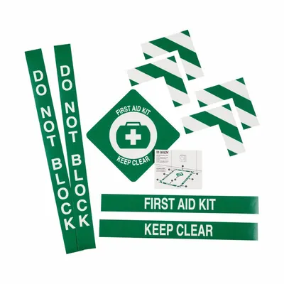 BRADY First Aid Station Floor Sign - First Aid Station Floor Signs