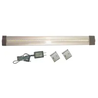 LED Striplight: 12 in Lg, 271 lm, 3000K, 3.9 W, Plug-In, Silver, Aluminum, 3/8 in Ht, 120V AC (MPN ES-CA01-WW)