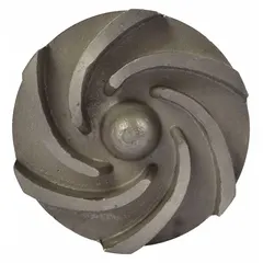 Semi-open impeller made of stainless steel. Designed for use with Dayton straight centrifugal pumps, compatible with model 2ZWU2A. Used in fluid handling applications such as water circulation and process transfer.