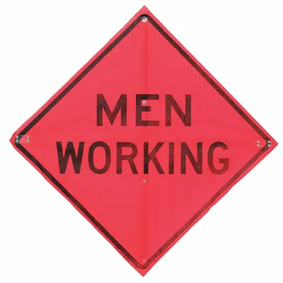 EASTERN METAL SIGNS AND SAFETY Traffic Sign: 36 in x 36 in Nominal Sign Size, Polyester/PVC, 0.015 in - Men Working Signs