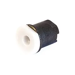 This black airless spray gun tip has a 0.032 in orifice size. It is designed for use with the GRACO Silver Plus airless spray gun (model 220247). Commonly used in industrial finishing operations for applying paints and coatings.