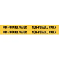 Pipe Marker: Non-Potable Water, Yellow, Black, Fits 3/4 to 2 3/8 in Pipe O.D., 4 Pipe Markers (MPN 7203-4)