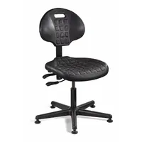 BEVCO Office Chair: Black, Plastic Material, 12 1/2 in Back Ht, 18 1/2 in Seat Wd, 17 in Seat Dp (MPN 7001-BLK)
