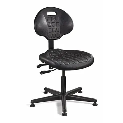 BEVCO Office Chair: Black, Plastic Material, 12 1/2 in Back Ht, 18 1/2 in Seat Wd - Armless Office Chairs