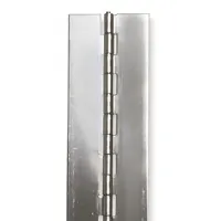 This full surface-mount piano hinge is constructed from stainless steel, offering corrosion resistance for continuous-duty applications. With a leaf height of 72 inches and a leaf width of 1 1/2 inches, it provides continuous support along the length of doors, panels, and enclosures. Suitable for industrial and commercial environments where a durable, long-lasting hinge is required