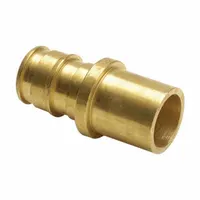 This expansion brass barbed tube fitting features a Barbed x Cup connection type for joining 2 in PEX tubing to copper or brass piping systems. Constructed from brass/copper, it uses an expansion PEX connection method to create a leak-resistant joint. Suitable for plumbing, hydronic heating, and radiant floor heating installations
