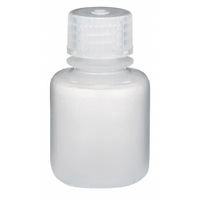 GLOBE SCIENTIFIC Sampling Bottle: Polypropylene, 1 fl oz, 30 mL, Natural, Closure Included - Polypropylene Narrow Mouth Round Lab Bottles