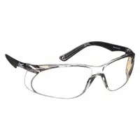 CONDOR Safety Glasses: Clear/Silver Lens, Frameless, Mirrored/Scratch-Resistant, Clear/Silver Frame