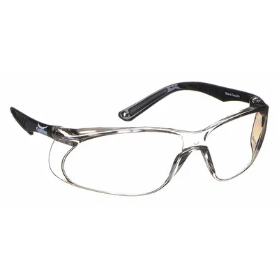 CONDOR Safety Glasses: Clear/Silver Lens, Frameless, Mirrored/Scratch-Resistant - Padded Comfort-Fit Safety Glasses