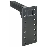 This steel pintle mount has a 2 in shank diameter and overall dimensions of 2 in x 12-1/4 in. It is used for towing applications requiring a 2 in pintle hook configuration, such as attaching to trailers or equipment