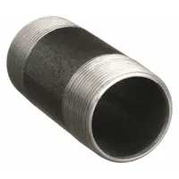 Pipe Nipple: 1 1/2 in Nominal Pipe Size, 6 in Lg, Schedule 40, Black Anodized Steel, Welded (MPN 0334535408)